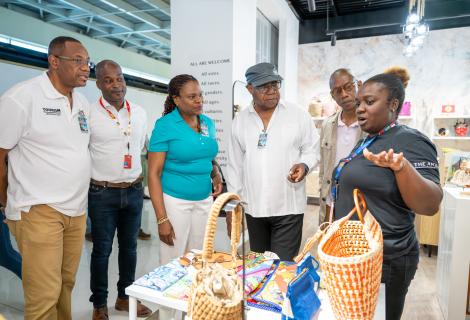 CEO of MBJ Airports Limited, Shane Munroe (2nd left) confidently reassured Minister of Tourism, Hon. Edmund Bartlett (3rd right) that the Sangster International Airport (SIA) is in full operation and ready for an anticipated busy winter tourist season when it opens on December 15, 2025.  Sharing in the moment are (from left) Chief Technical Director in the Ministry of Tourism, David Dobson; Jennifer Griffith, Permanent Secretary in the Ministry of Tourism and Christopher Jarrett, JHTA President.