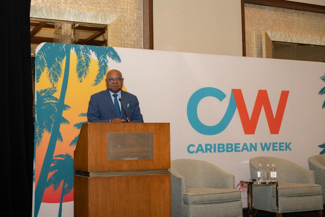 Minister of Tourism, Hon Edmund Bartlett addresses delegates at the Caribbean Tourism Organization’s (CTO) Caribbean Week at the Intercontinental Hotel in New York on Monday June 1, 2026.